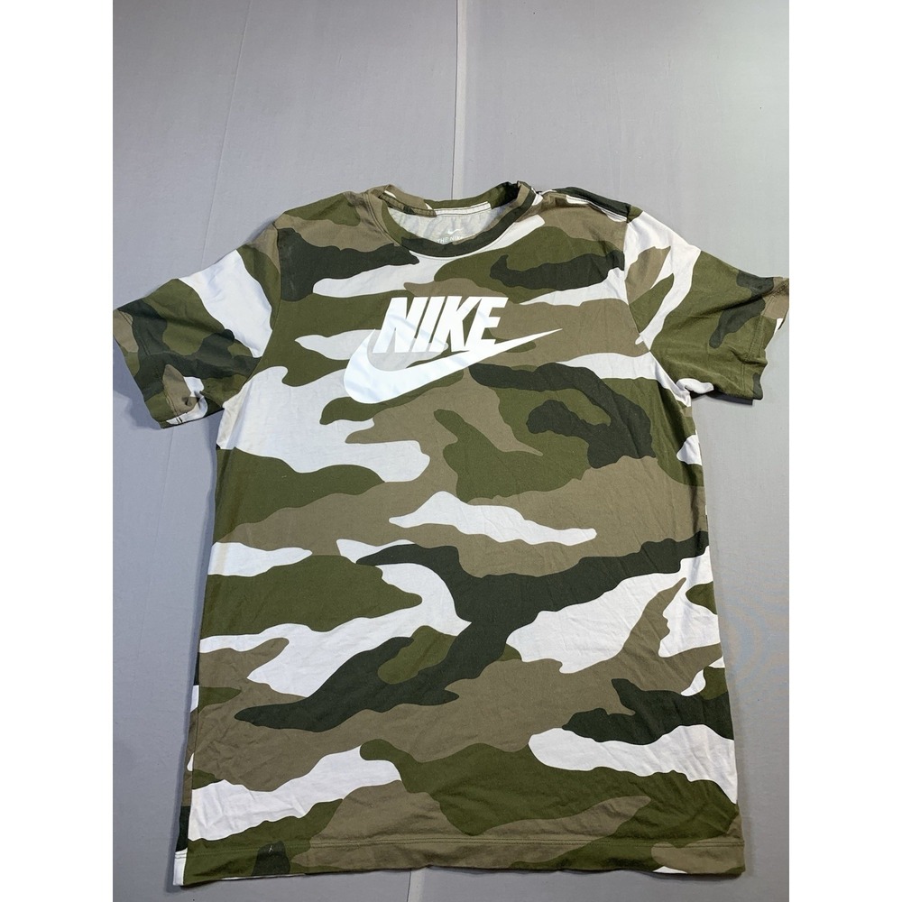 Nike‎ The Nike Tee Men's Large Camo Short Sleeve Shirt Big Logo